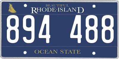 RI license plate 894488