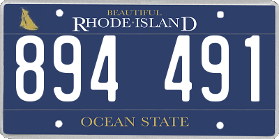 RI license plate 894491