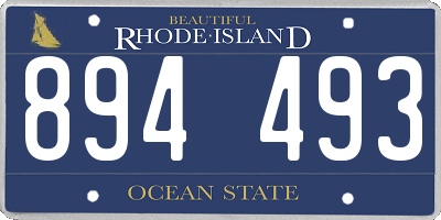 RI license plate 894493
