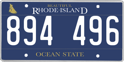 RI license plate 894496