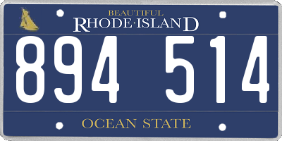 RI license plate 894514