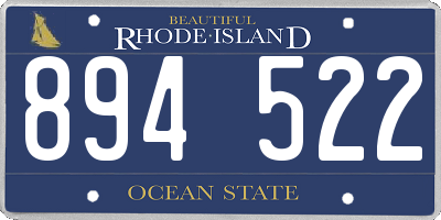 RI license plate 894522
