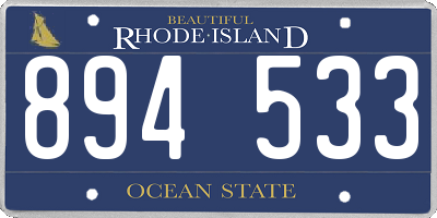 RI license plate 894533