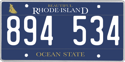 RI license plate 894534