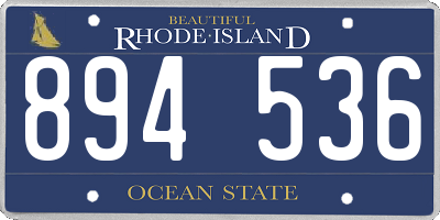 RI license plate 894536
