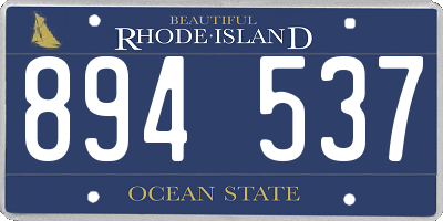 RI license plate 894537