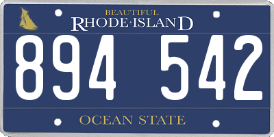 RI license plate 894542