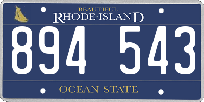 RI license plate 894543
