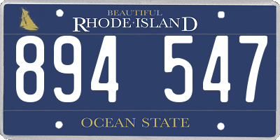 RI license plate 894547