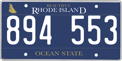 RI license plate 894553