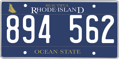 RI license plate 894562