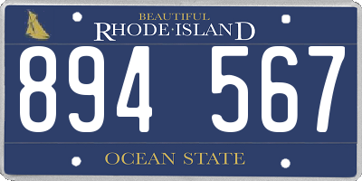 RI license plate 894567