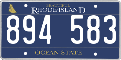 RI license plate 894583
