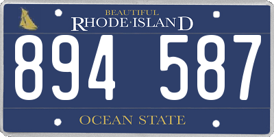 RI license plate 894587
