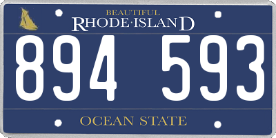 RI license plate 894593
