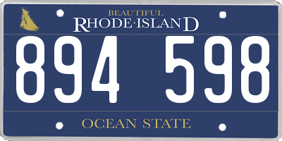 RI license plate 894598