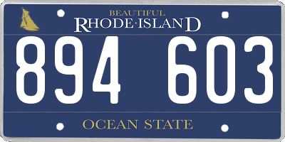 RI license plate 894603