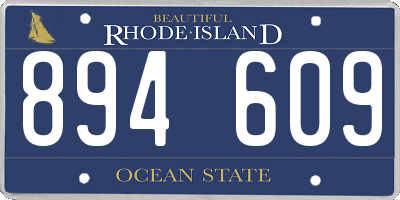 RI license plate 894609