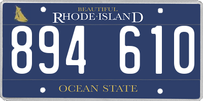 RI license plate 894610