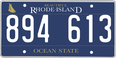 RI license plate 894613