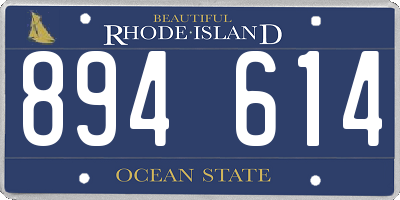 RI license plate 894614