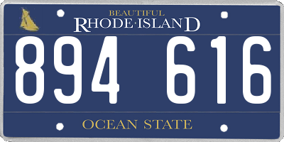 RI license plate 894616