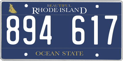 RI license plate 894617