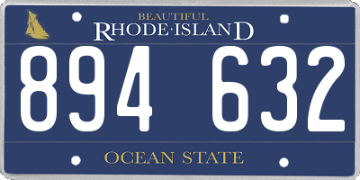 RI license plate 894632