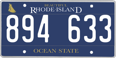 RI license plate 894633