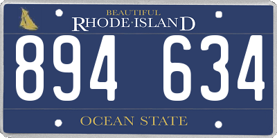 RI license plate 894634