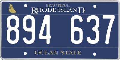 RI license plate 894637