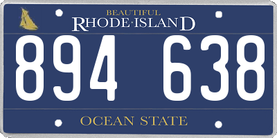 RI license plate 894638