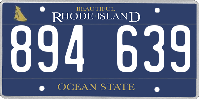 RI license plate 894639