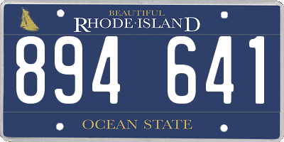 RI license plate 894641