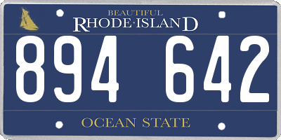 RI license plate 894642