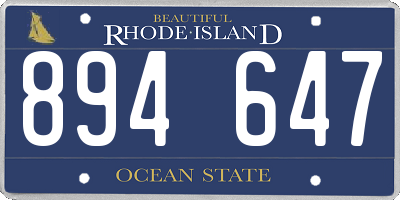 RI license plate 894647