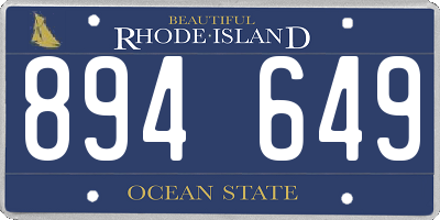 RI license plate 894649