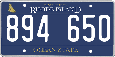 RI license plate 894650