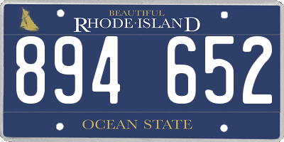 RI license plate 894652