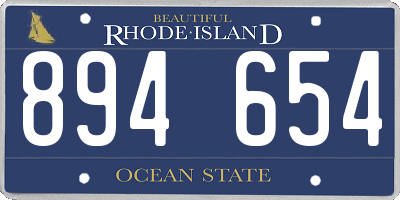 RI license plate 894654
