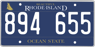 RI license plate 894655