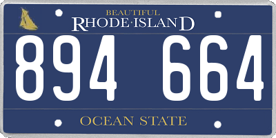 RI license plate 894664