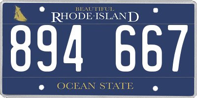 RI license plate 894667