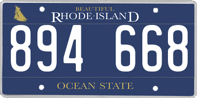 RI license plate 894668