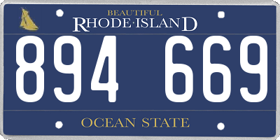 RI license plate 894669