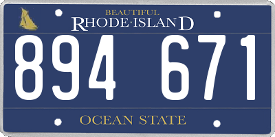 RI license plate 894671