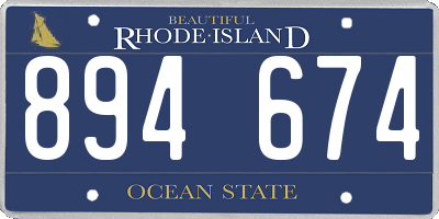 RI license plate 894674