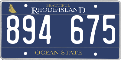 RI license plate 894675