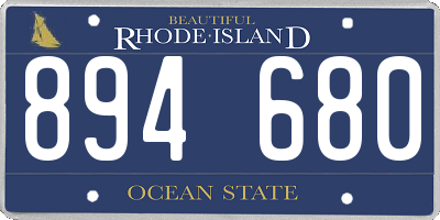 RI license plate 894680
