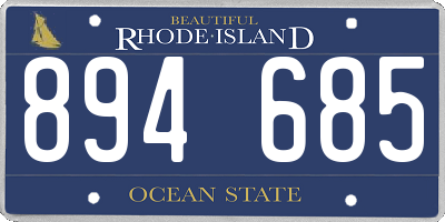 RI license plate 894685
